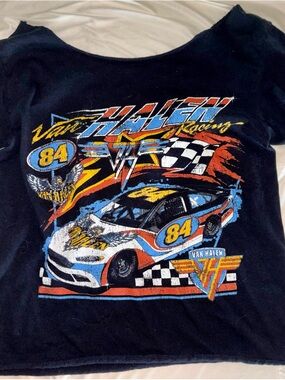 Van Halen Racing Graphic Tee faded black|distressed#racing#vintage#rockband#84